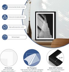 12×18 Picture Frame Set of 6, Display Pictures 11×17 with Mat or 12×18 withou…