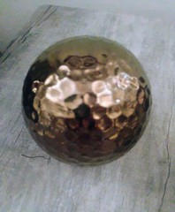 Hammered Bronze Decorative Spheres Set of 3 Metallic Bowl Fillers 4.5″