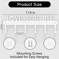 Key Holder for Wall – ‘Love You Bye’ Key Hooks,Key Holder Wall Mount Self Adh…