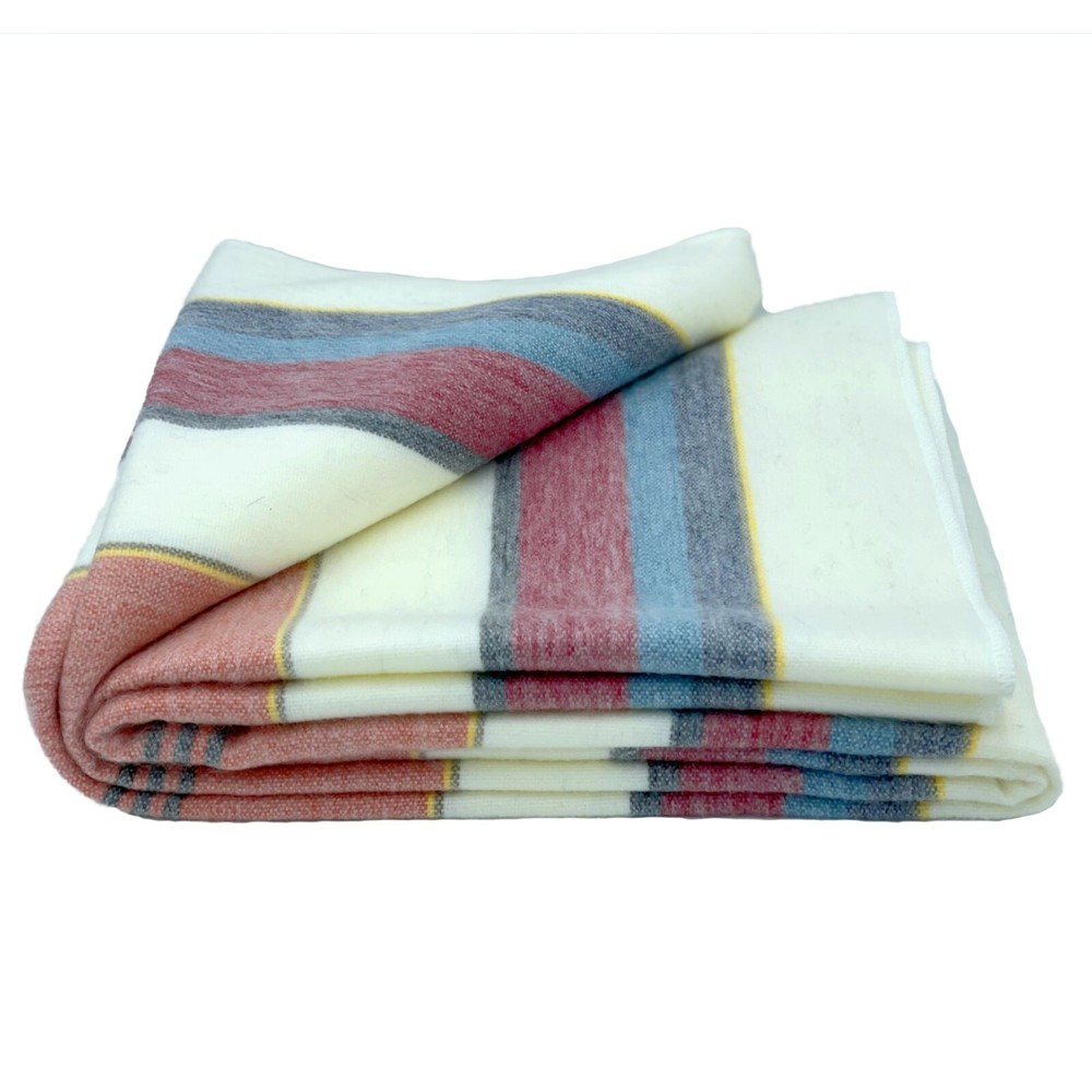 SOFT & WARM STRIPED ALPACA LLAMA WOOL BLANKET THROW 95″x63″ QUEEN BED SOFA COUCH