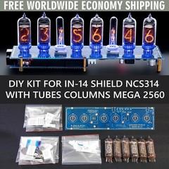 IN-14 Arduino Shield DIY KIT NCS314 Nixie Clock TUBES COLUMNS MEGA FREE SHIPPING