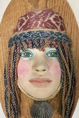 Woman Folk Art Girl Traveler Ethnic Boho Tribal Nomad Head Wall Plaque