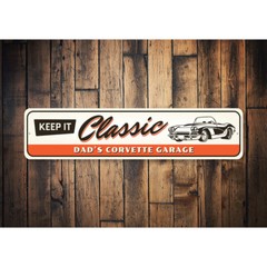 Chevy Corvette Keep it Classic Metal Sign Chevrolet Automotive Car Man Cave