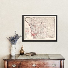 Old Map of San Diego County, CA 1935 – Vintage California Ar