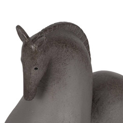 Gray 9 In. X 12 In. Resin Novelty Curved Horse Figurine