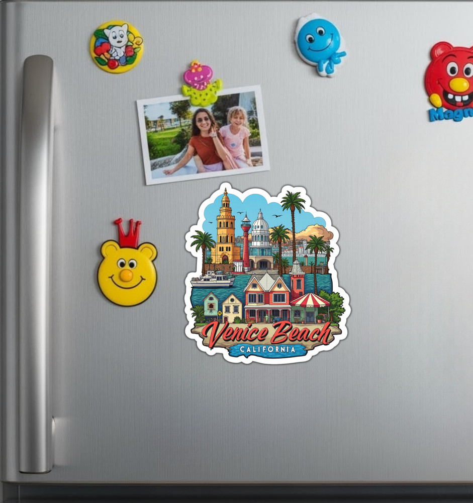 Venice Beach California Fridge Magnet or Laptop Sticker