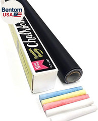 Extra Large Chalkboard Peel and Stick Paper 9 Feet Roll (108 Inches) + (5) Color