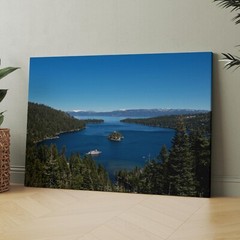 Emerald Bay, Lake Tahoe California Nevada Landscape Forest Canvas Print Wall Art