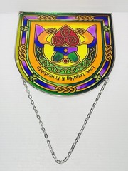 Suncatcher Stained Glass 6.25″ x 6.25″ by Clara Claddagh Ring Arched Suncatche.