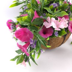 Wicker Park 18″ Cascading Multicolor Petunia and Wildflower Hanging Basket