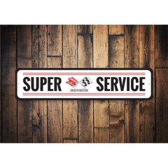 Chevy Corvette Super Service Metal Sign Chevrolet Automotive Car Man Cave Sports