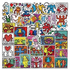 50pcs Waterproof Keith Haring Stickers, Artist STICKERS,030-1