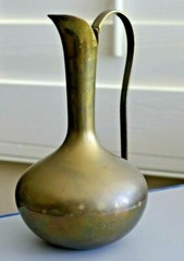 Vintage Brass Pitcher Vase made in India 5″ Glo78M  – Nice Home Decor