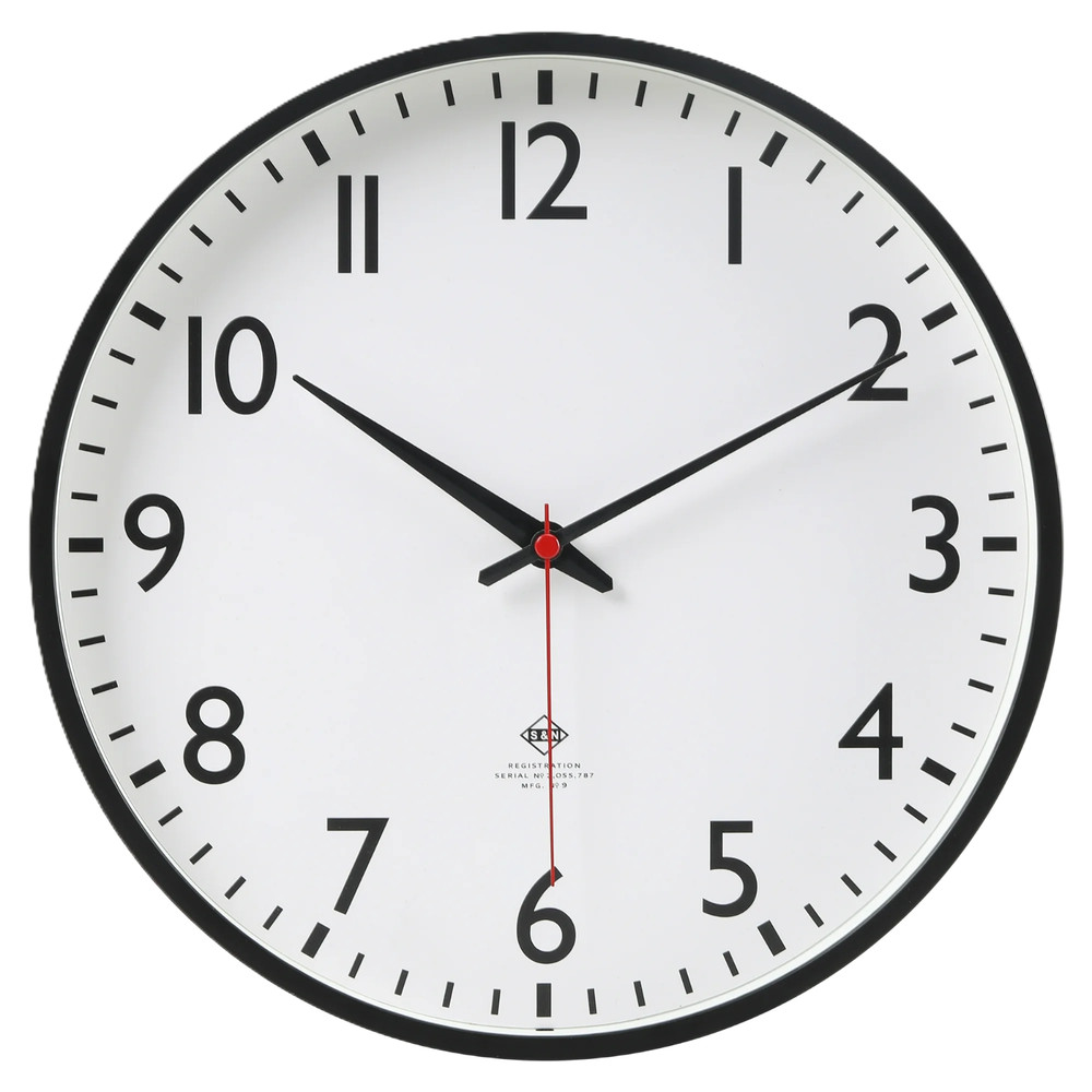 Mainstays 11.5” Quartz Black & White Schoolhouse Wall Clock