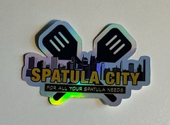 Weird Al UHF Spatula City Waterproof Holographic Vinyl 3 Inch Sticker