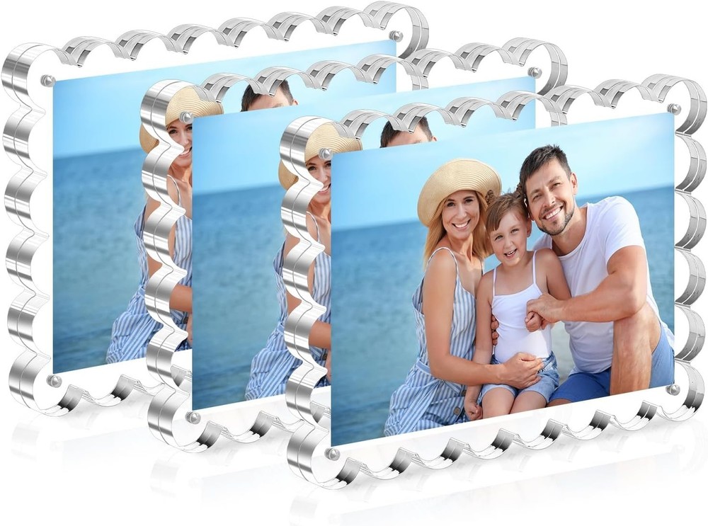 3 Pack Acrylic Picture Photo Frame Magnetic 5×7 Freestanding for Desktop Display