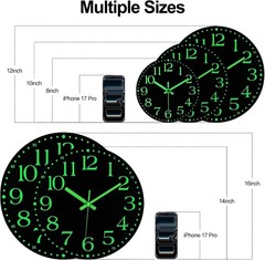 Luminous 8-Inch Wall Clock – Silent Battery Powered Decor for Home Offices