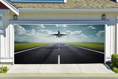 AIRCRAFT PLANE MURAL FOR GARAGE Door 3D Effect Airplane Billboard Decor GD83