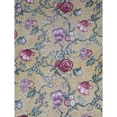 Vintage Jacobean Style Printed & Embroidered Floral Tapestry 49x29in