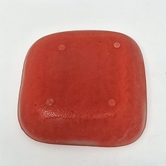 Fused Glass Red Batik Style Serving or Trinket Dish