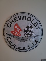 Corvette Chevy Man Cave Dome Round Metal Sign Bar Man Cave Garage Wall Decor