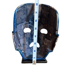 Vintage Mexican Stone Mosaic Mask Lapis Lazuli Abalone Aztec Mayan Folk Art 8in