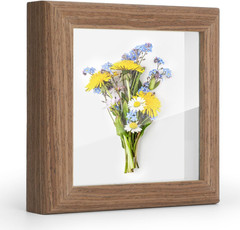 4X4 Picture Frames – Small Photo Frame for Tabletop Display, Brown Wooden Square