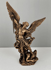 St. Michael Defeating Lucifer Statue, 29cm/11.4 in, Archangel Michael Sculpture