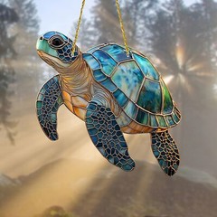 1 PC Colorful Turtle Window Hanging Acrylic Suncatcher Outdoor Patio Decorations