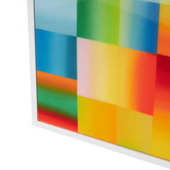 1- Panel Geometric Ombre Square Pop Art Framed Wall Art with White Frame 41 In.