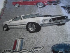 Mill Street Ford Logo Mustang Woven Graphic Tapestry Throw Blanket – Multi-Color