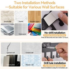 2-Pack Premium Iron Key Holder for Wall – Dual Installation: Wall Mount & Adh…