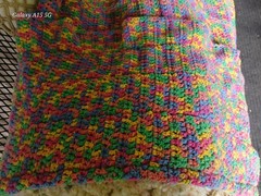 Handmade Multicolor Granny Square Crochet Sofa Throw Blanket, Rectangle