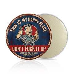 This Is My Happy Place Metal Tin Sign Funny Garage Man Cave Decor