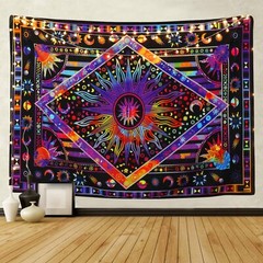 BLEUM CADE Tie Dye Purple Burning Sun Tapestry 92.5″x70.8″
