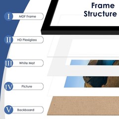 12×18 Picture Frame Set of 6, Display Pictures 11×17 with Mat or 12×18 withou…