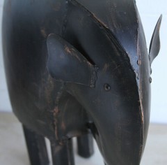 Handcrafted Indian Metal Elephant Sculpture 17″ Interlude Home Decor Art