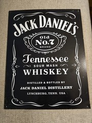 Jack Daniels Tennessee Whiskey Old No. 7 Brand Embossed Tin Metal Sign 16 X 12.5