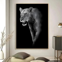 Abstract Animal Green Lion Canvas Painting Canvas Wall Art Mural Home Decor