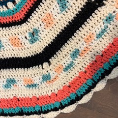 Handmade Crochet Round Area Rug Boho Mandala Circles Acrylic 52″