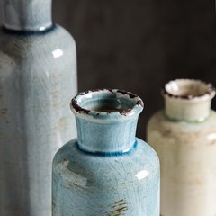 CwlwGO- Ceramic Vase Set of 3, Small Flower to Medium, Multicolored