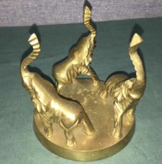 Three Elephants Home Decorative Brass Ornament. No Brand 4×4