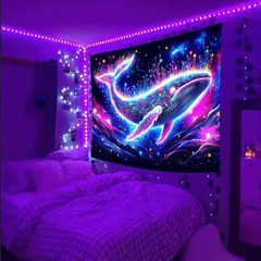 Blacklight Tapestry Glow In The Dark Tapestry UV Reactive Tapestry 78×59 Inches