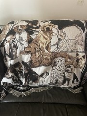 Vintage Goodwin Weavers Dog Breeds 100% Cotton Tapestry Fringe Throw Blanket