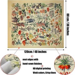 Vintage Flowers Tapestry 48”x36”, Long Vertical 48″L x 36″W,
