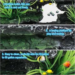 Aquarium Rock Cave Ornament Mountain View Stone Tree Landscape, Large Fish Tank