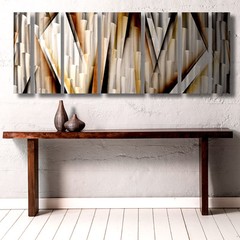 Modern Contemporary Abstract Metal Wall Art Sculpture Brown Painting Home Decor