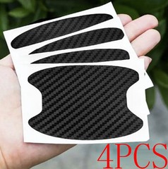 4PCS Carbon Fiber Door Handle Car Stickers Decal Protector Film Anti Scratch