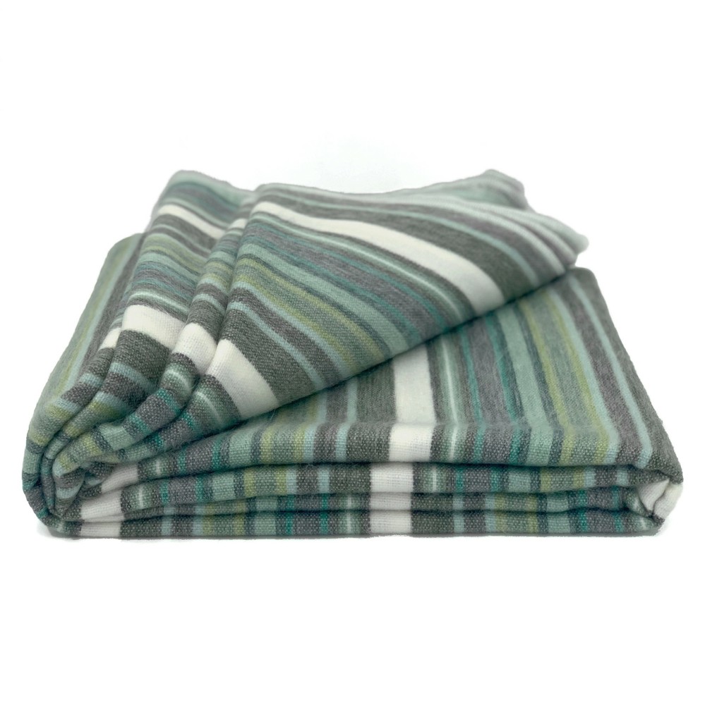 SOFT & WARM STRIPED ALPACA LLAMA WOOL THROW BLANKET 95″x67″ QUEEN GREEN