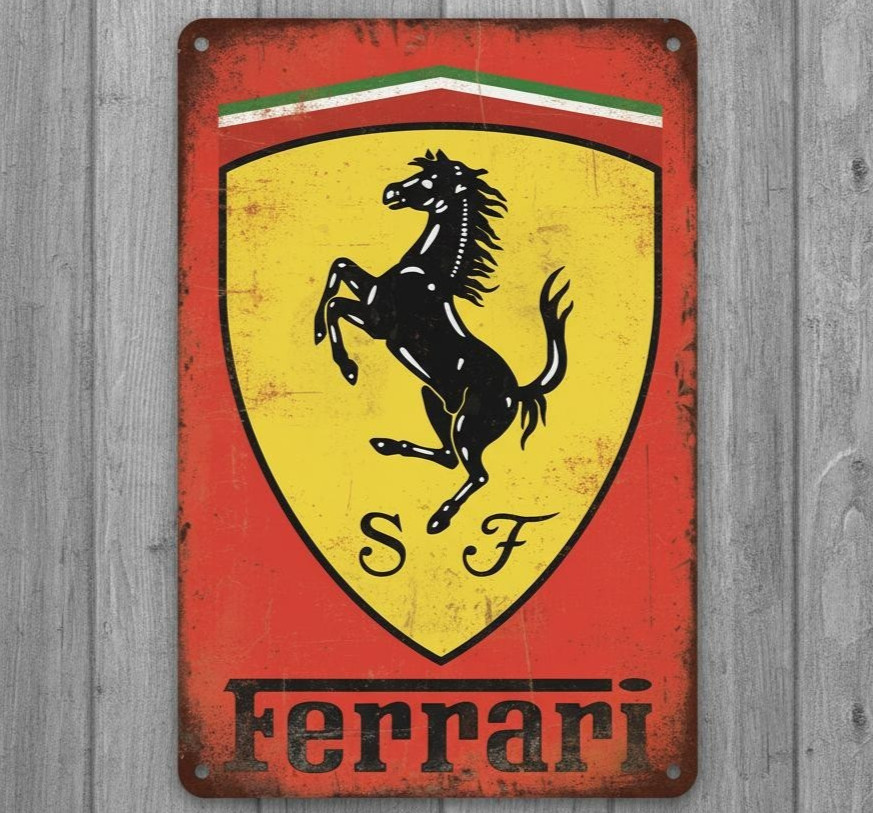 Ferrari 8 x 12 Vintage Novelty Metal Sign Made In USA New!
